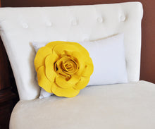 Load image into Gallery viewer, Decorative Pillow - White Daisy Flower on Light Gray Lumbar Pillow -Baby Nursery Decor- - Daisy Manor