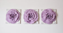 Load image into Gallery viewer, Three Lilac Rose on Neutral Gray Tarika Canvases - Daisy Manor