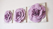 Load image into Gallery viewer, Three Lilac Rose on Neutral Gray Tarika Canvases - Daisy Manor