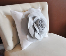 Load image into Gallery viewer, Grey Rose Pillow - Daisy Manor