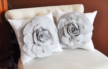 Load image into Gallery viewer, Grey Rose Pillow - Daisy Manor