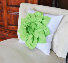 Load image into Gallery viewer, Lime Green Throw Pillow - Daisy Manor