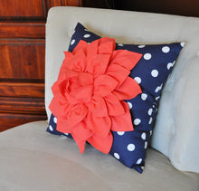Load image into Gallery viewer, Navy Polka Dot Pillow - Daisy Manor