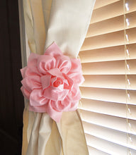Load image into Gallery viewer, Two Dahlia Flower Curtain Tie Backs Curtain Tiebacks Curtain Holdback - Drapery Tieback - Baby Nursery Decor - Light Pink D - Daisy Manor