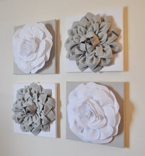 Load image into Gallery viewer, Floral Gray and White Canvas Wall Art Sets - Daisy Manor