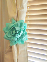 Load image into Gallery viewer, Mint Dahlia Flower Curtain Tie Backs - Daisy Manor