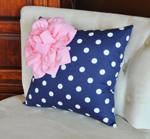 Load image into Gallery viewer, Navy Dot Corner Pillow - Daisy Manor