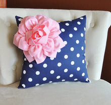 Load image into Gallery viewer, Navy Dot Corner Pillow - Daisy Manor