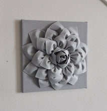 Load image into Gallery viewer, Silver Gray Wall Flower Wall Hanging, Nursery Art, Baby Art, Wall Decor, Holiday Decor, Holiday Wall Art, Christmas, Gray N - Daisy Manor
