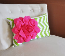 Load image into Gallery viewer, Chartreuse / Hot Pink Pillow - Daisy Manor
