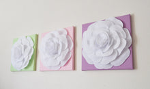Load image into Gallery viewer, Light Pink and Ivory Rose Wall Hangings Set of Three - Daisy Manor