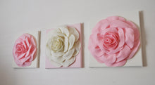 Load image into Gallery viewer, Light Pink and Ivory Rose Wall Hangings Set of Three - Daisy Manor