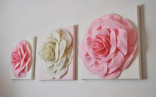 Load image into Gallery viewer, Light Pink and Ivory Rose Wall Hangings Set of Three - Daisy Manor