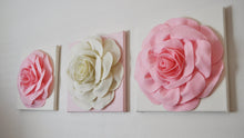 Load image into Gallery viewer, Light Pink and Ivory Rose Wall Hangings Set of Three - Daisy Manor