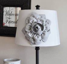 Load image into Gallery viewer, Gray Dahlia Lampshade Flower Accessory Magnet -Lamp Shade Flower Embellishment- New Collection - Daisy Manor