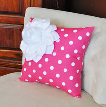 Load image into Gallery viewer, Pillows, Decorative Throw Pillows,Throw Pillow, Pink Pillows, Decorative Pillows, Cushions, Nursery Decor, Polka Dot, Showe - Daisy Manor