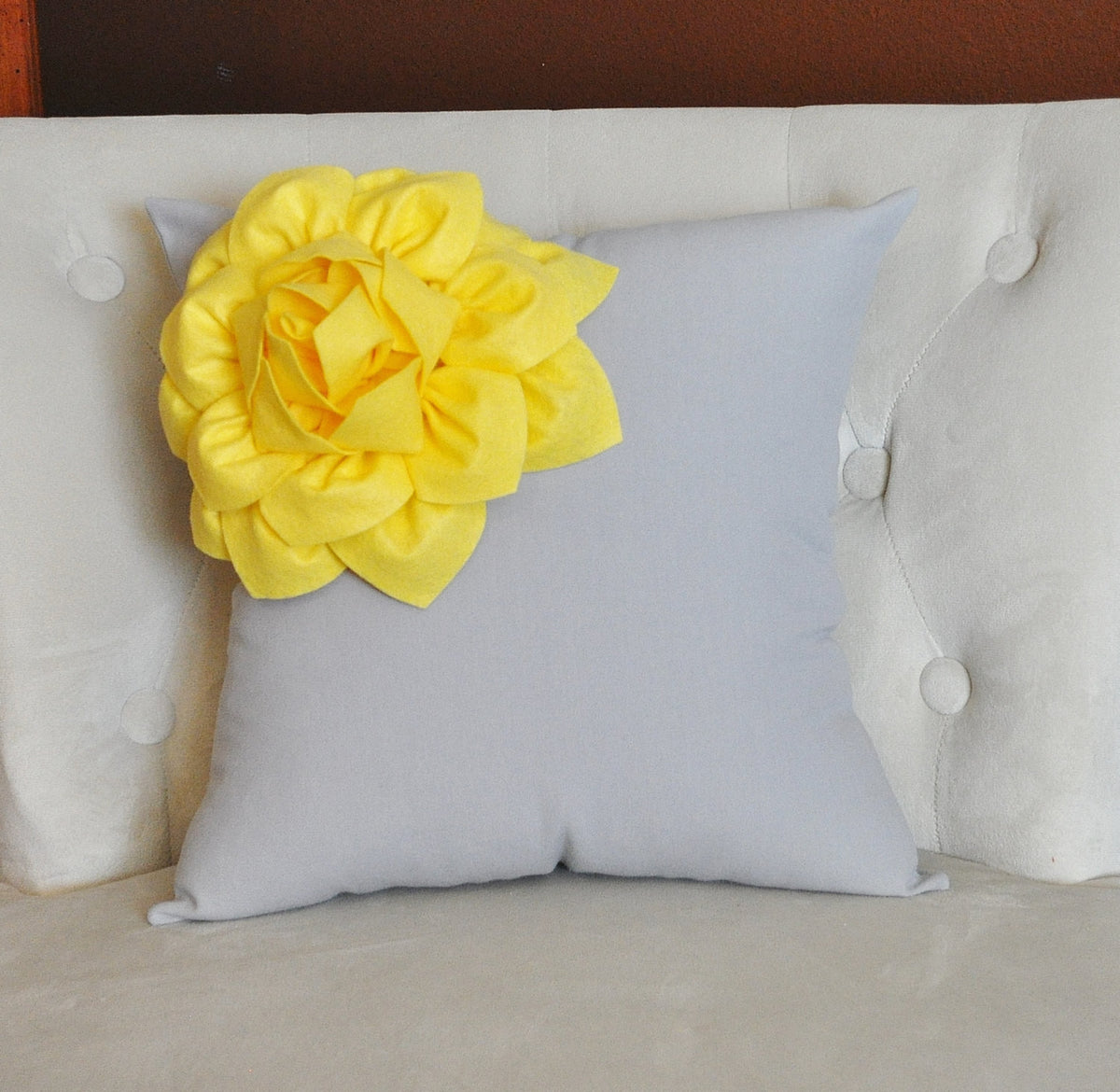 Yellow and discount gray accent pillows