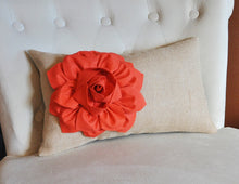 Load image into Gallery viewer, Lumbar Pillow Coral Dahlia on Neutral Gray Tarika Lumbar Pillow 9 x 16 - Daisy Manor