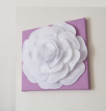 Load image into Gallery viewer, Wall Art - White Rose on Lilac 12 x12" Canvas Wall Art - Nursery Wall Decor - - Daisy Manor