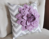 Load image into Gallery viewer, TWO Lilac Dahlia Flowers on Navy and White Chevron Canvases - Daisy Manor
