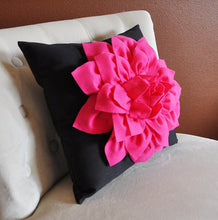 Load image into Gallery viewer, TWO Mix and Match Hot Pink and Gray Dahlia Chevron Canvas Set - Daisy Manor