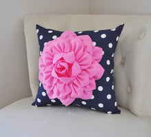 Load image into Gallery viewer, Navy Polka Dot Pillow - Daisy Manor