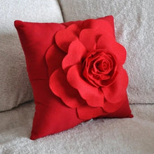 Load image into Gallery viewer, Red Rose on Red Pillow - Daisy Manor