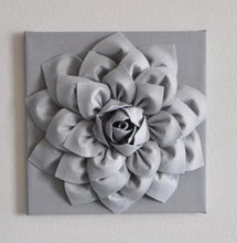 Load image into Gallery viewer, Silver Gray Wall Flower Wall Hanging, Nursery Art, Baby Art, Wall Decor, Holiday Decor, Holiday Wall Art, Christmas, Gray N - Daisy Manor