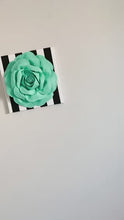 Load and play video in Gallery viewer, Hot Pink and Teal Roses on Black and White Stripe Set of Four Wall Art
