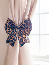 Load image into Gallery viewer, Leopard  Print Bow Curtain Tie  for decorating  and tying back your curtains
