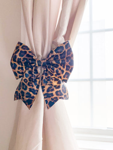 Leopard  Print Bow Curtain Tie  for decorating  and tying back your curtains