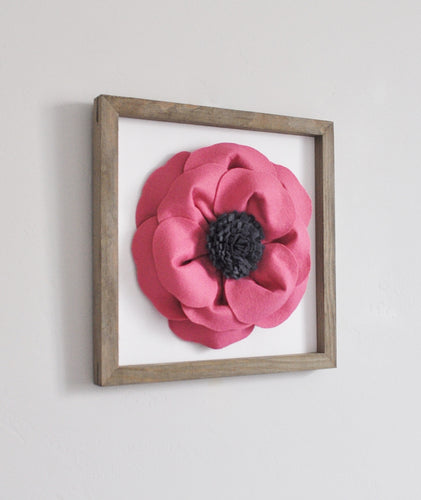 Dark Blush Poppy Flower Farmhouse Framed Wall Art - Daisy Manor