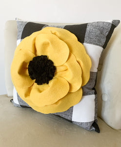 Mellow Yellow Poppy Decorative Pillow