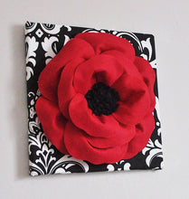 Load image into Gallery viewer, Poppy Flower on Damask Canvas - Daisy Manor
