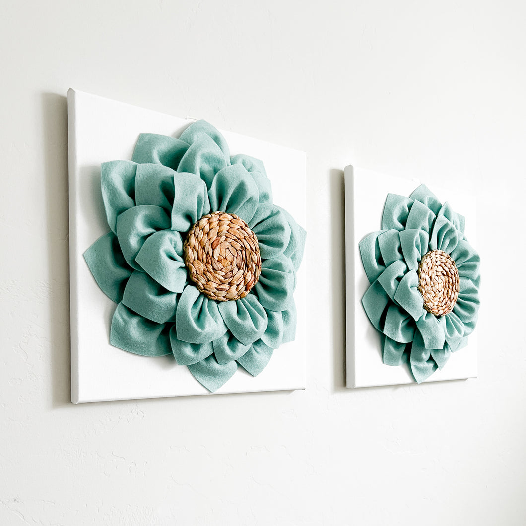 NEW DESIGN Bohemian Wild Flower Rustic Farmhouse Wall Hanging Set of Two