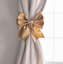 Load image into Gallery viewer, Silver Bow Curtain Tie Backs - Daisy Manor
