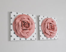 Load image into Gallery viewer, Blush Rose Flower Wall Decor Nursery Set of Two - Daisy Manor
