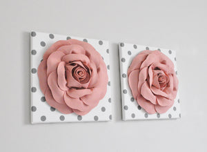 Blush Rose Flower Wall Decor Nursery Set of Two - Daisy Manor