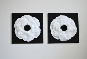 White and Black Poppy Wall Art Set of Two - Daisy Manor