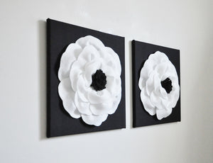 White and Black Poppy Wall Art Set of Two - Daisy Manor