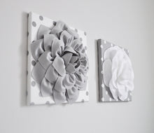 Load image into Gallery viewer, Gray and White Flower Nursery Wall Art Set - Daisy Manor
