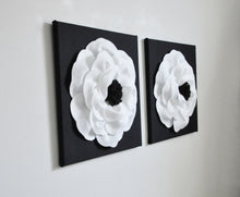 Load image into Gallery viewer, White and Black Poppy Wall Art Set of Two - Daisy Manor
