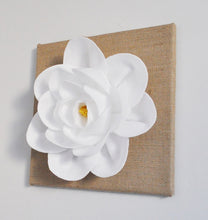 Load image into Gallery viewer, Magnolia flower on Burlap Canvas - Daisy Manor
