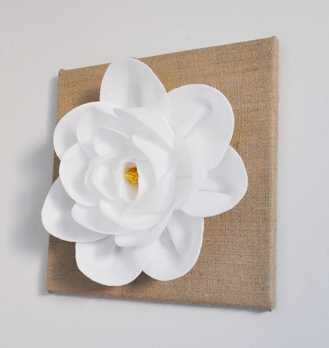 Magnolia flower on Burlap Canvas - Daisy Manor