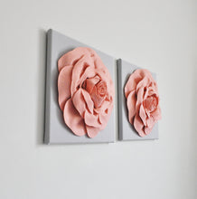 Load image into Gallery viewer, Blush Rose Wall Hanging Canvas Set of Two - Daisy Manor
