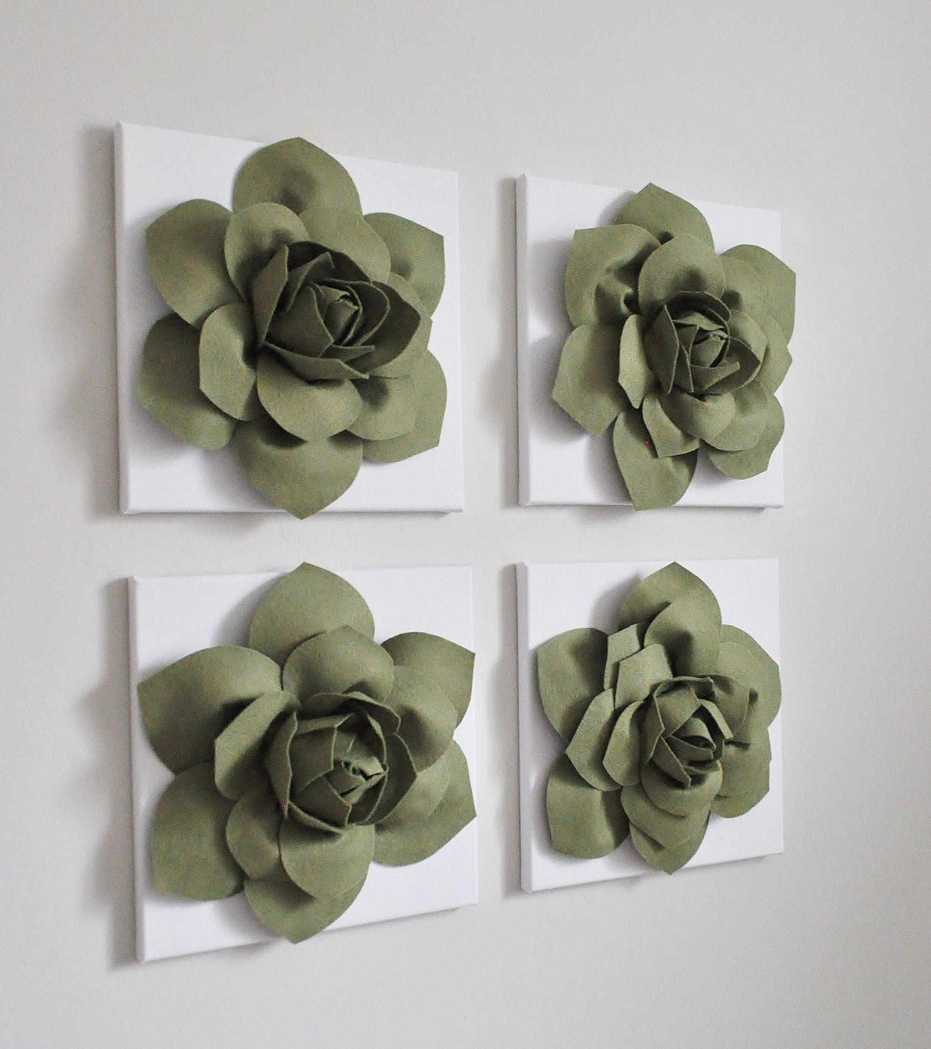 artificial succulent wall art Succulent Wall Art Set of Four Ivory