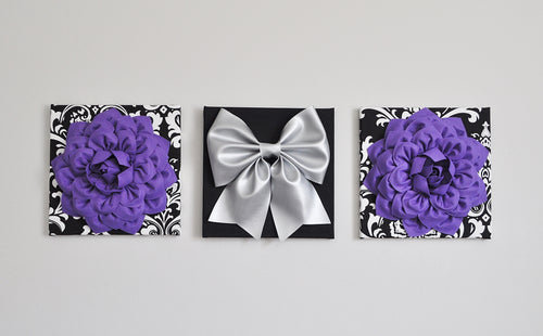 Lavender Flower Canvas Wall Art Set of 3 - Daisy Manor