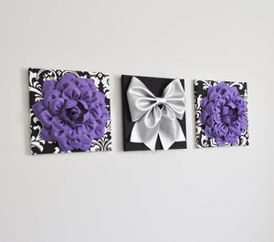 Lavender Flower Canvas Wall Art Set of 3 - Daisy Manor