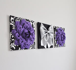 Lavender Flower Canvas Wall Art Set of 3 - Daisy Manor