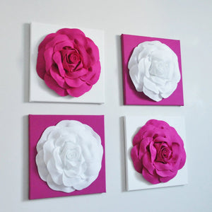 Wall Flowers Set of Four with Roses - Daisy Manor